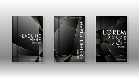 Fancy polygon cover pattern background design. yellow triangle line Stock Illustration