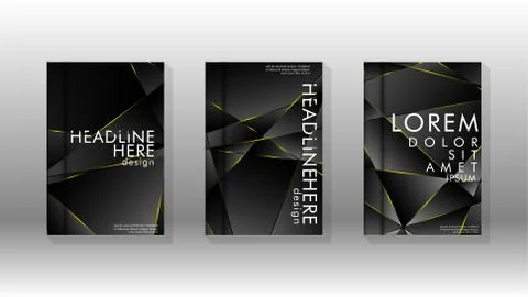 Fancy polygon cover pattern background design. yellow triangle line Stock Illustration