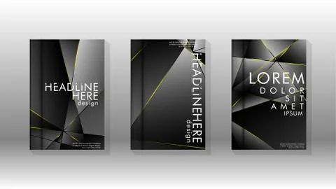 Fancy polygon cover pattern background design. yellow triangle line Illustrazione stock