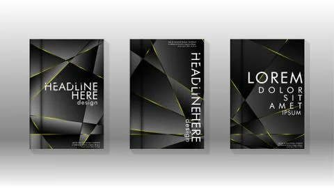 Fancy polygon cover pattern background design. yellow triangle line Stock Illustration