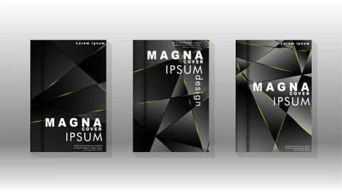 Fancy polygon cover pattern background design. yellow triangle line Stock Illustration