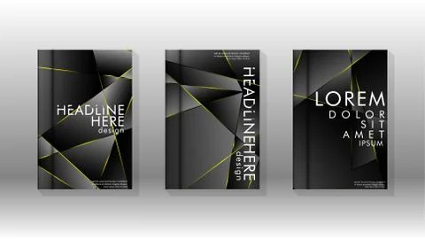 Fancy polygon cover pattern background design. yellow triangle line Stock Illustration