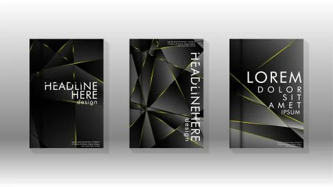 Fancy polygon cover pattern background design. yellow triangle line Illustrazione stock