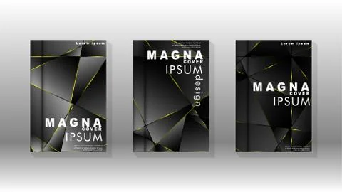 Fancy polygon cover pattern background design. yellow triangle line Illustrazione stock