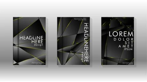 Fancy polygon cover pattern background design. yellow triangle line Stock Illustration