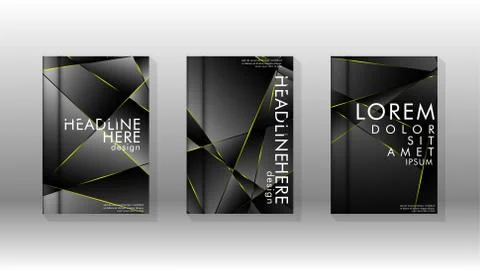 Fancy polygon cover pattern background design. yellow triangle line Stock Illustration