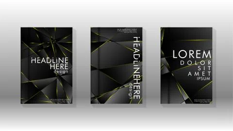 Fancy polygon cover pattern background design. yellow triangle line Stock Illustration