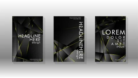 Fancy polygon cover pattern background design. yellow triangle line Stock Illustration