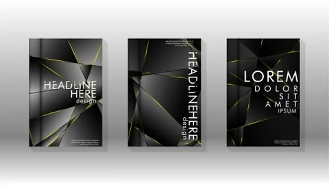 Fancy polygon cover pattern background design. yellow triangle line Stock Illustration