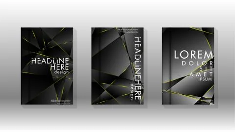 Fancy polygon cover pattern background design. yellow triangle line Stock Illustration