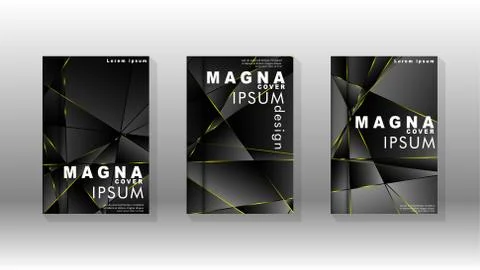 Fancy polygon cover pattern background design. yellow triangle line Stock Illustration