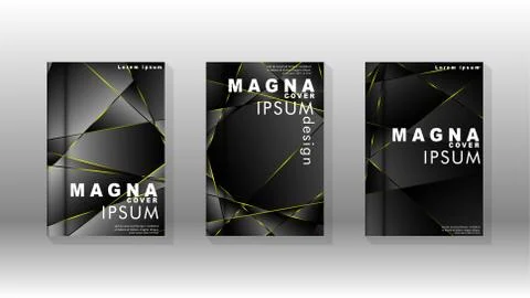 Fancy polygon cover pattern background design. yellow triangle line Illustrazione stock