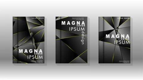 Fancy polygon cover pattern background design. yellow triangle line Stock Illustration