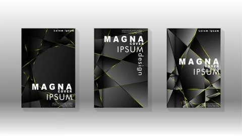 Fancy polygon cover pattern background design. yellow triangle line 스톡 일러스트