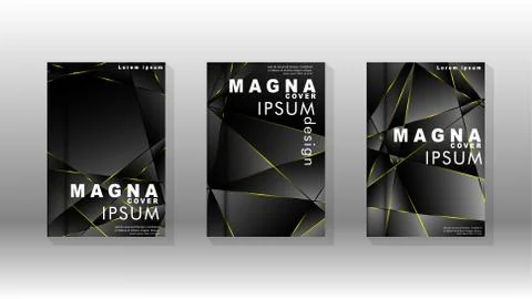 Fancy polygon cover pattern background design. yellow triangle line Stock Illustration