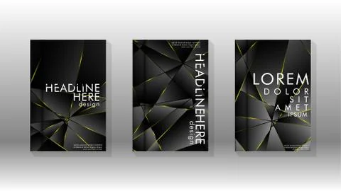 Fancy polygon cover pattern background design. yellow triangle line Stock Illustration