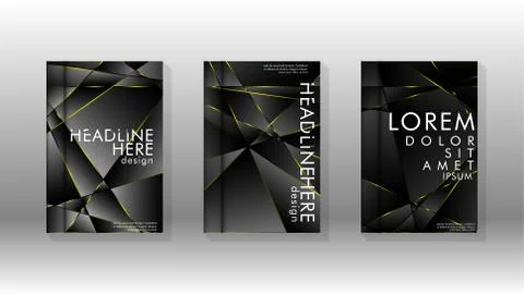 Fancy polygon cover pattern background design. yellow triangle line Stock Illustration