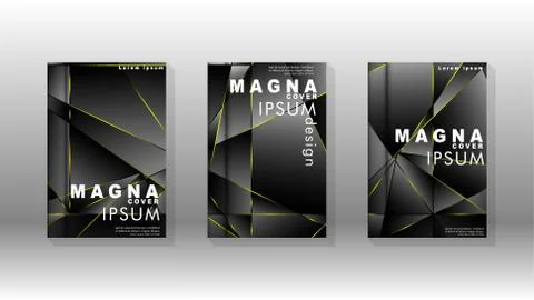 Fancy polygon cover pattern background design. yellow triangle line Stock Illustration