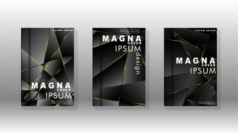 Fancy polygon cover pattern background design. yellow triangle line Stock Illustration