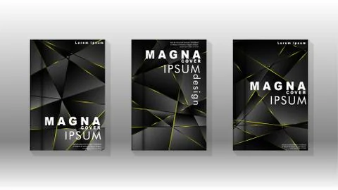 Fancy polygon cover pattern background design. yellow triangle line Stock Illustration