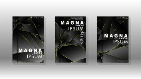 Fancy polygon cover pattern background design. yellow triangle line Stock Illustration