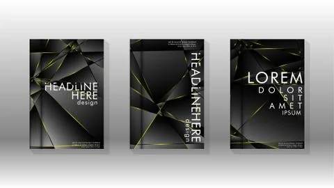 Fancy polygon cover pattern background design. yellow triangle line Stock Illustration