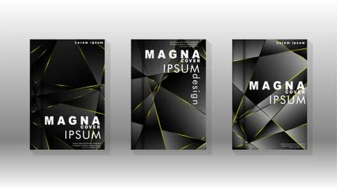 Fancy polygon cover pattern background design. yellow triangle line Stock Illustration