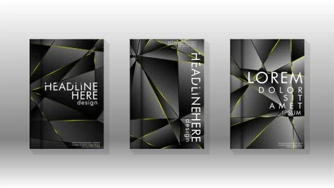 Fancy polygon cover pattern background design. yellow triangle line 스톡 일러스트