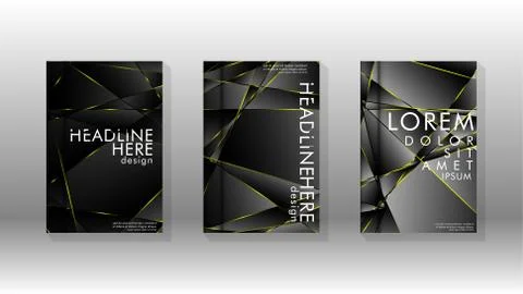 Fancy polygon cover pattern background design. yellow triangle line Illustrazione stock