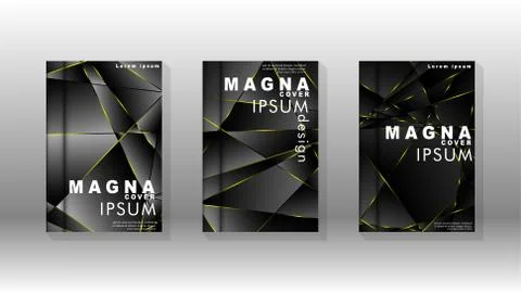 Fancy polygon cover pattern background design. yellow triangle line Stock Illustration