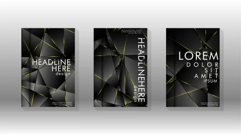 Fancy polygon cover pattern background design. yellow triangle line Illustrazione stock