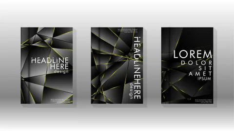 Fancy polygon cover pattern background design. yellow triangle line Stock Illustration