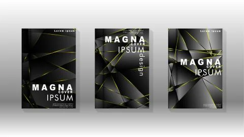 Fancy polygon cover pattern background design. yellow triangle line Stock Illustration