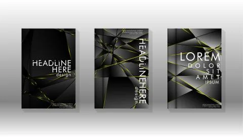 Fancy polygon cover pattern background design. yellow triangle line Illustrazione stock