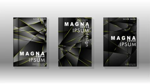 Fancy polygon cover pattern background design. yellow triangle line Stock Illustration