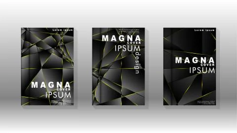 Fancy polygon cover pattern background design. yellow triangle line Stock Illustration