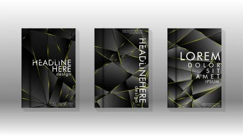 Fancy polygon cover pattern background design. yellow triangle line Illustrazione stock