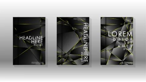 Fancy polygon cover pattern background design. yellow triangle line Illustrazione stock