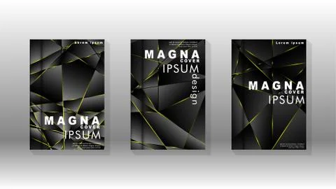 Fancy polygon cover pattern background design. yellow triangle line Stock Illustration