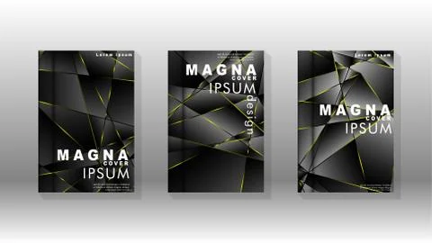 Fancy polygon cover pattern background design. yellow triangle line Stock Illustration