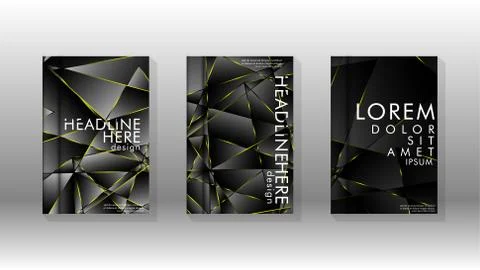 Fancy polygon cover pattern background design. yellow triangle line Illustrazione stock