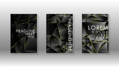 Fancy polygon cover pattern background design. yellow triangle line 스톡 일러스트