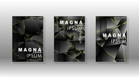 Fancy polygon cover pattern background design. yellow triangle line Stock Illustration