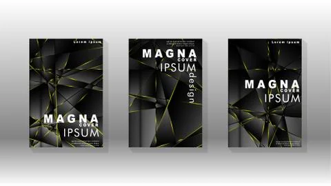 Fancy polygon cover pattern background design. yellow triangle line Stock Illustration