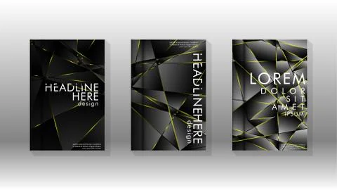 Fancy polygon cover pattern background design. yellow triangle line 스톡 일러스트