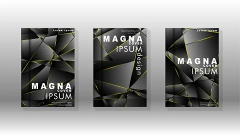 Fancy polygon cover pattern background design. yellow triangle line Stock Illustration