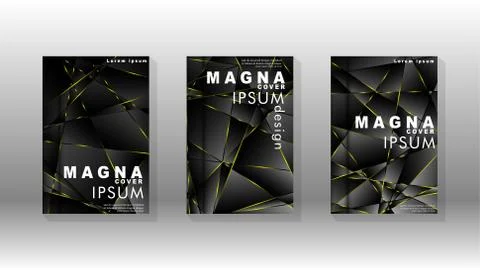 Fancy polygon cover pattern background design. yellow triangle line Stock Illustration