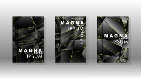 Fancy polygon cover pattern background design. yellow triangle line Stock Illustration