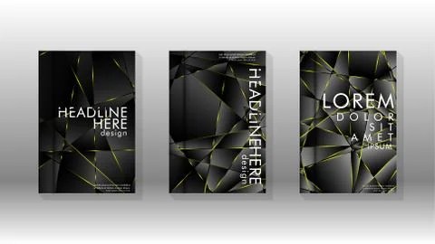 Fancy polygon cover pattern background design. yellow triangle line Stock Illustration