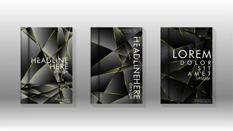 Fancy polygon cover pattern background design. yellow triangle line Stockillustratie